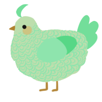 A gluppy and spring chicken with a double-lace pattern