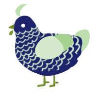 A navy and gluppy chicken with a lace pattern