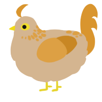 A beige and orange chicken with a neck-speckle pattern