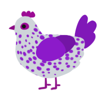(unnamed), a mist and violet chicken with a speckle pattern