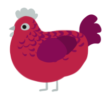 A crimson and wine chicken with a half-lace pattern