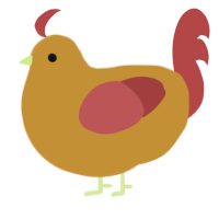 A gold and red chicken