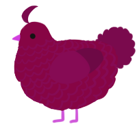 A maroon and wine chicken with a lace pattern