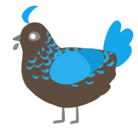 A bark and sky chicken with a half-lace pattern