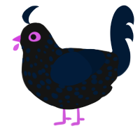 (unnamed), a black and tumblr chicken with a speckle pattern