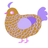 (unnamed), a gold and lilac chicken with a lace pattern