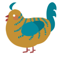 A gold and sea chicken with a half-bar pattern