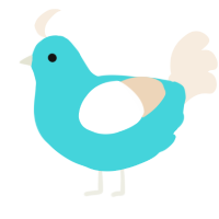 A aqua and cream chicken