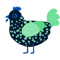 Gottfritz Schulz, a tumblr and spring chicken with a speckle pattern