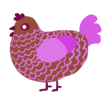 A russet and orchid chicken with a lace pattern