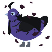 A overcast and sable chicken with a half-bar pattern