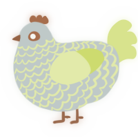 A silver and lemon chicken with a lace pattern
