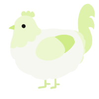 A white and apple chicken with a head pattern
