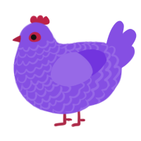 Mirror, a blurple chicken with a lace pattern