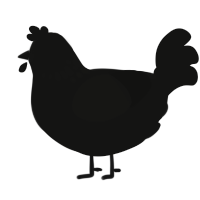 A black chicken with a neck-speckle pattern