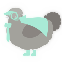 Farewell, a ash and grey chicken