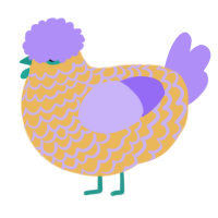 A honey and lilac chicken with a lace pattern