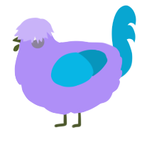 A lilac and cerulean chicken