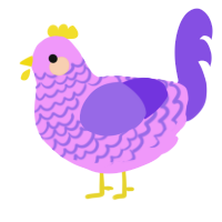 Lavender Macaron, a lavender and blurple chicken with a lace pattern