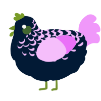 A tumblr and lavender chicken with a half-lace pattern