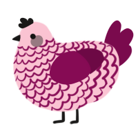 A rose and wine chicken with a lace pattern