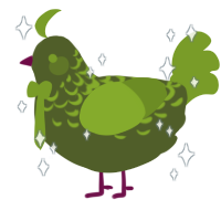 A olive and chartreuse chicken with a half-lace pattern