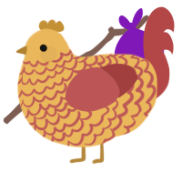 A honey and red chicken with a lace pattern