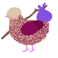 A beige and wine chicken with a double-lace pattern