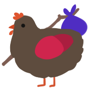 A bark and crimson chicken