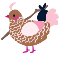 A brown and rose chicken with a lace pattern