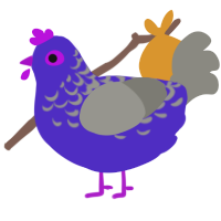 Zoom error code, a indigo and ash chicken with a half-lace pattern