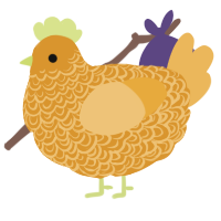 A orange and honey chicken with a double-lace pattern