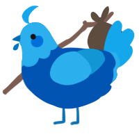 A ultramarine and sky chicken with a head pattern
