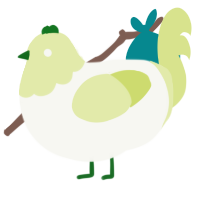 A white and lemon chicken with a head pattern