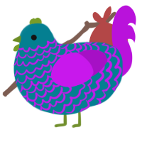 A sea and amethyst chicken with a lace pattern