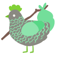 A ash and spring chicken with a lace pattern