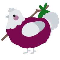 A wine and mist chicken with a head pattern
