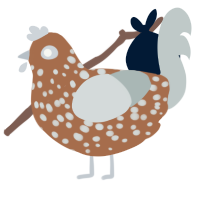 A brown and silver chicken with a speckle pattern
