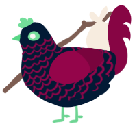 A tumblr and maroon chicken with a lace pattern