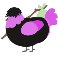 A sable and orchid chicken with a head pattern