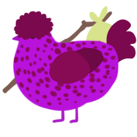 A amethyst and wine chicken with a speckle pattern