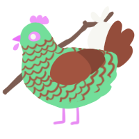 A spring and russet chicken with a lace pattern