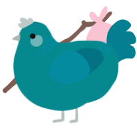 A teal and sea chicken with a neck-band pattern