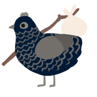A tumblr and grey chicken with a lace pattern