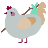 A silver and beige chicken