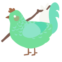 A spring and mint chicken with a half-lace pattern