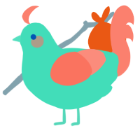 A crimson and sea chicken