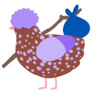 A russet and lilac chicken with a speckle pattern