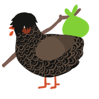 A black and bark chicken with a double-lace pattern