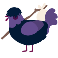 A tumblr and overcast chicken with a head pattern